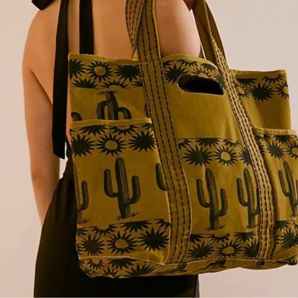 Cactus Print Free People Caravan Tote Bag
